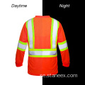 Hög synlighet Orange Long Sleeve Safety T-shirts